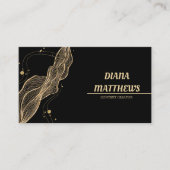 モダン ブラックゴールド, QRコード プロフェッショナル フォト 名刺 (正面)