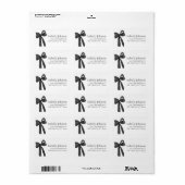 モダン ブラックボウ コケッテ 返信先住所ラベル ラベル (フルシート)