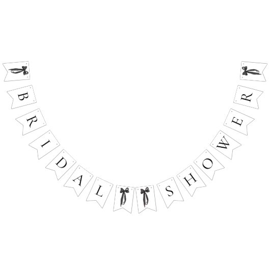 モダン ブラックボウ ブライダルシャワー バンティング バナー (全)