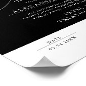 モダン ブラック アンド ホワイト 卒業証書 賞 ポスター (角)