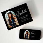 モダン ブラック アーチ フォト 卒業 案内状