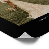 モダン ブラック ウェディング カップル フォト アーチ ポスター (角)