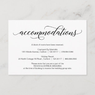 モダン ブラック ウェディング カリグラフィー, 宿泊施設 エンクロージャーカード