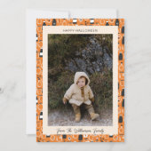 モダン ブラック オレンジ アポテカリー ハロウィン フォト シーズンカード (正面)