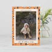 モダン ブラック オレンジ アポテカリー ハロウィン フォト シーズンカード (スタンド正面)