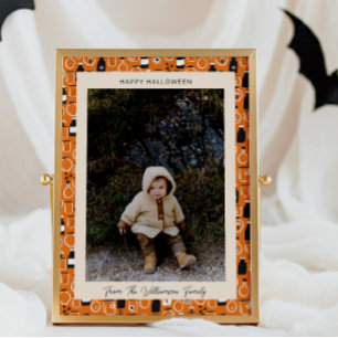 モダン ブラック オレンジ アポテカリー ハロウィン フォト シーズンカード