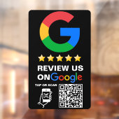 モダン ブラック カスタムロゴとQRコード Googleレビュー ウィンドウサイン (シート2)