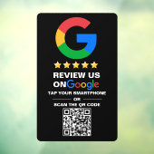 モダン ブラック カスタム QR コード Google レビュー ウィンドウサイン (シート3)