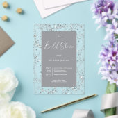 モダン ブラック グラム ダイヤモンド フレーム ブライダル ランチョン アクリル招待状 (インサイチュ (ウェディング))