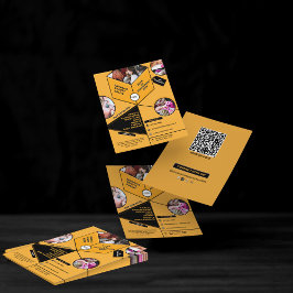 モダン ブラック ゴールデン イエロー カスタム ビューティー サロン スパ チラシ