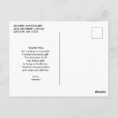 モダン ブラック&ゴールド アゲートストーン アブストラクト サンクス ポストカード (裏面)