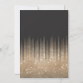 モダン ブラック ゴールド グリッター タイポグラフィー スイート 16 招待状 (裏面)