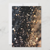 モダン, ブラック, ゴールド, グリッター, 40歳の誕生日 招待状 (裏面)