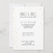 モダン ブラック&ゴールド スノーフレーク ホリデーパーティー 招待状 (正面)