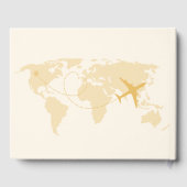 モダン ブラック＆ゴールド デスティネーション パスポート ブライダル ゲストブック (裏面)