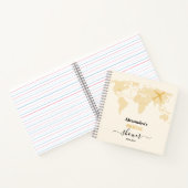 モダン ブラック＆ゴールド デスティネーション パスポート ブライダル ノートブック (内部)