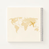 モダン ブラック＆ゴールド デスティネーション パスポート ブライダル ノートブック (裏面)