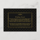 モダン ブラック&ゴールド フォイル エフェクト ウェディング ディテール エンクロージャーカード (正面)