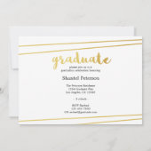 モダン ブラック ゴールド ホワイト 卒業式招待状 招待状 (裏面)