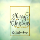 モダン ブラック＆ゴールド メリークリスマス ウィンドウサイン (シート3)