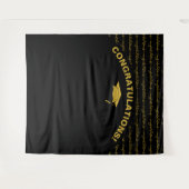 モダン ブラック ゴールド 卒業 タペストリー (正面(横))