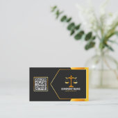 モダン ブラック ゴールド 法律事務所 正義の天秤 弁護士 名刺 (スタンド正面)
