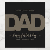 モダン ブラック＆ゴールド 父の日 ワインラベル (シングルラベル)