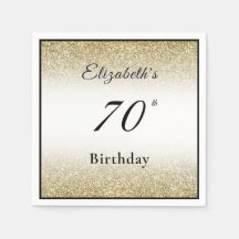 モダン ブラック＆ゴールド 70歳の誕生日パーティー オーダーメイド