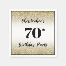 モダン ブラック＆ゴールド 70歳の誕生日パーティー オーダーメイド