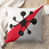 モダン ブラック ゴー オン レッド、グレー、ホワイト クッション (ブランケット)