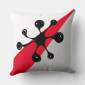 モダン ブラック ゴー オン レッド、グレー、ホワイト クッション (裏面)