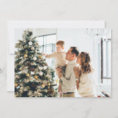 モダン ブラック ジンジャー スノーフレーク フォト シーズンカード (裏面)