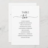 モダン ブラック スクリプト テーブル ナンバー 2 席次表 招待状 (正面/裏面)