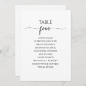 モダン ブラック スクリプト テーブル ナンバー 4 席次表 招待状 (正面/裏面)