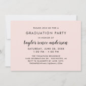 モダン ブラック スクリプト 卒業写真 卒業式 招待状 (裏面)