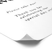 モダン ブラック タイポグラフィー ウェディング フェイバーズ ポスター (角)