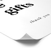 モダン ブラック タイポグラフィー カード＆ギフト サイン (角)