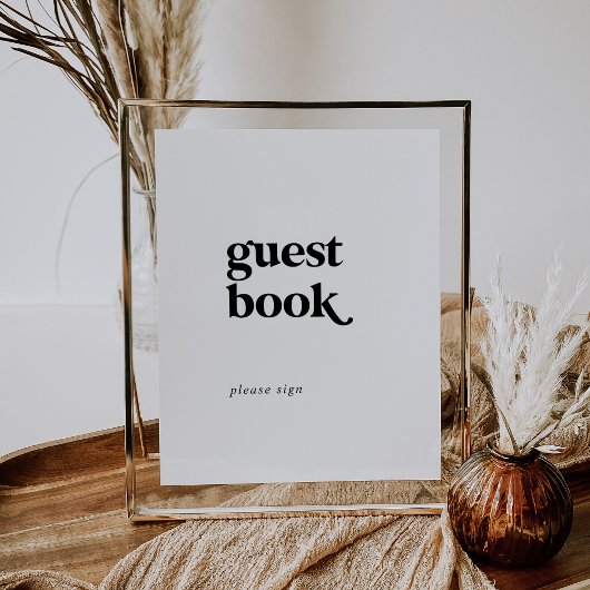 モダン ブラック タイポグラフィ ゲストブック サイン