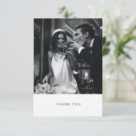 モダン ブラック タイポグラフィ 結婚式 サンキューカード