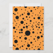 モダン ブラック ドット ゴールド サンクスギビング インビテーション (裏面)