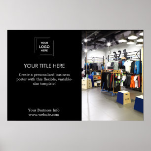 モダン ブラック ビジネス ロゴ 広告 ディスプレイ ポスター