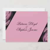 モダン ブラック＆ピンクの結婚式招待状 招待状 (裏面)