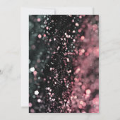 モダン, ブラック, ピンク, グリッター, フォト, 40歳の誕生日 招待状 (裏面)