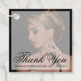 モダン ブラック フォト ブライズシャワー 御礼 フェイバータグ