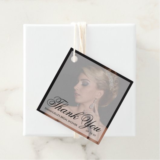モダン ブラック フォト ブライズシャワー 御礼 フェイバータグ (インサイチュ)
