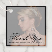 モダン ブラック フォト ブライズシャワー 御礼 フェイバータグ (正面)