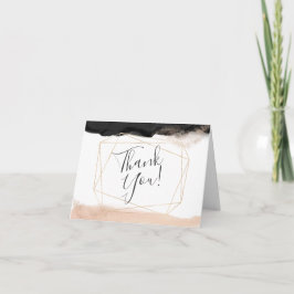 モダン ブラック＆ブラッシュ サンキューカード