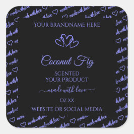 モダン ブラック ブルー ワード クラウド プロダクト ラベル ハート