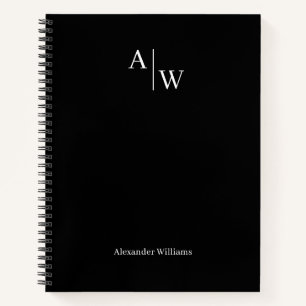 モダン ブラック プロフェッショナル 2 モノグラムイニシャル ベーシック ノートブック