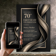 モダン ブラック＆ベージュ 70歳の誕生日パーティー